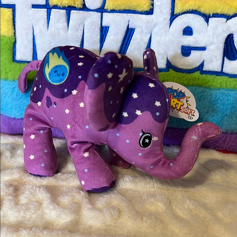 Pop Art Purple Elephant Plush Toy Soft